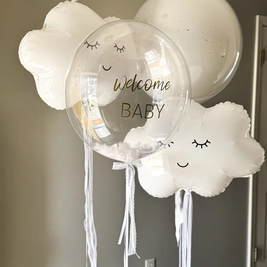 Welcome Baby with clouds