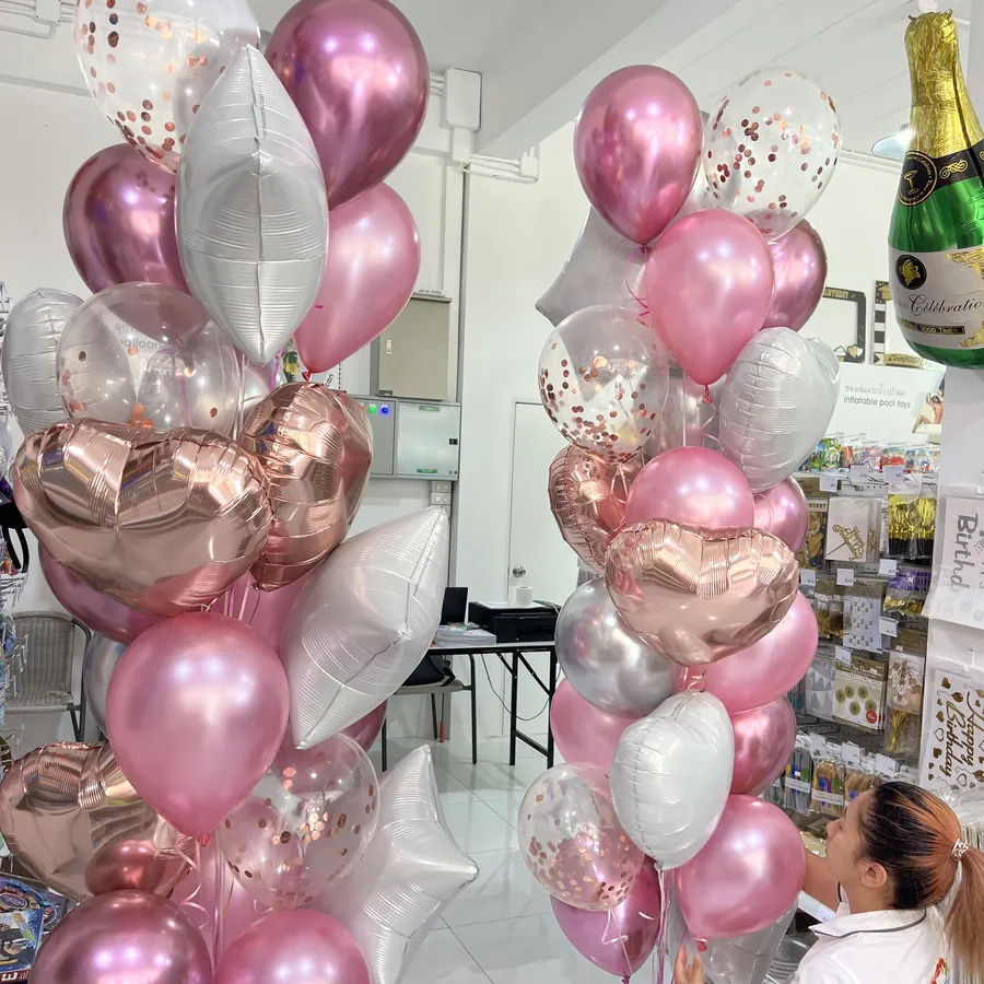 Pink chrome with confetti